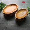 Plates Real Wood Dresser Oval Tray Simple Dried Fruit Dessert Plate Serving Dish Wooden Decorative Dinner Party