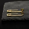 Kolczyki obręcze Hip Hop Bling szpilka ze złotym/srebrnym kolorem mikro -barowym prezent dla kobiet