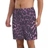 Męskie szorty męskie kąpiel kąpielowy Krótki tu bagażnik Purple Leopard Print Beach Board Surffing Surffing