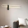 Vägglampa lång strip koppar för vardagsrum dekoration postmodern minimalistisk sconce bakgrund modern sovrum sovrum belysning