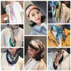 Bufandas 70x70 cm Moda Bufanda cuadrada Mujeres Chales florales Lazo para el cabello Bandanas Hijab Cuello pequeño Foulard femenino Pañuelo