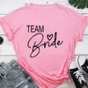 Женская футболка команда невесты Love Heart Frush Aesthetic Smid Squad Tshirt Women Ulzzang Свадебная вечеринка 1SS8 230411