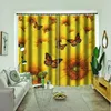 Rideau jaune tournesol rideaux chambre salon coupe-vent épaississement tissu occultant 3d