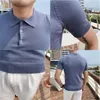 Męska marka mody Polo koszulka Polo Summer Summet Fit krótki rękaw Solidny kolor Polo Casual Business Formal Polo Men's Wear 230412