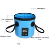 12/20L Handheld Portable Folding Bucket Household Sundries Outdoor Camping Fishing Bucket Waterproof Bucket PVC Car Wash Bucket Bag Household Foot Soak