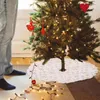 Christmas Decorations Tree Skirts Faux Fur Collar Skirt Sequin 15In Round Mat For Party