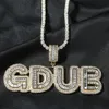 New Fashion Initial Letter Custom Name Pendant Necklace Personalized Iced Out Baguette Cubic Zirconia CZ 18K Real Gold Hip Hop DIY Anniversary Jewelry for Men Women