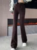 Pantalones de mujer Casual cintura alta Slim Fit Flare 2023 Otoño/Invierno ropa de moda coreana