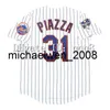 Vintage 2000 Baseball Jersey Mike Piazza 13 Edgar Alfonzo 4 Robin Ventura 32 Mike Hampton White Grey Black Jerseys