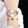 Armbandsur Biden Luxury Women Armband Quartz Watches For Magnetic Watch Ladies Dress Pink Dial Wrist Clock Relogio Feminino