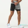 2024 Lululelemeni Men Yoga Sports Szybkie suche szorty Pocket Telefon komórkowy Casual Running Gym Short Jogger Pant z wewnętrznym KGI668