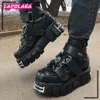 GAI Jurk Merk Lente Rock Vrouwen Gothic Straat Dikke Hakken Platform Motorschoenen voor Vrouw Vrouwelijke Metalen Punk Sneakers 231110