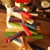 Christmas Decorations Party Home Decor Colorful Ornament Office DIY Tree Turning Striped Wooden Desktop Bedroom Living Room Portable1