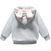 Jassen 2023Kinderkleding Cartoon Fleece Bovenkleding Meisje Mode Dragen Capuchon Winterjas Infantil Katoenen Hoodie2-6Years