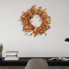 Flores decorativas Halloween Wreath Wreath Pumpkin Decor 19,7 polegadas grinaldas artificiais folhas frutas de abóboras ao ar livre