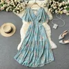 Casual Dresses High Waist Chiffon Bohemian Maxi for Women Summer Fashion Female Party Long Drop Wholesale 230412