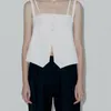 Camisoles Tanks Summer Women's Fake Two Piece Simple Women's Suspender Double Layer Korean 230412