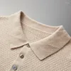 Men's Sweaters Goat Cashmere Sweater Men's POLO Collar Shirt Autumn And Winter Solid Long Sleeve Top Casual Knit Underlay Pullover