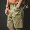 Męskie szorty Maden Vintage Big Pocket Shorts Męskie Amekaji Casual P37 Wojskowe krótkie spodnie Summer Plain 100% bawełniane spodenki taktyczne 230426