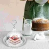 Plakalar Dome Kek Kapak Plakası Stand Servis Tespit Tepsisi Akrilik Ekran Cupcake Metal Snack Candy Kubbeli Çelik Paslanmaz Tabak