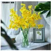 20 pièces Real touch 66 cm court Latex Oncidium hybridum fausse artificielle danse dame orchidée fleurs entière Dancing-Doll Orchids305Q