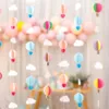 Party-Dekoration, 2,8 m, buntes Papierbanner, 3D-Luftballons, Wolken, Girlanden für Jungen, Mädchen, Babyparty, Geburtstag, Jahr, Weihnachtsdekoration