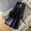 Damen-Trenchcoats Große Windjacke Mittellanger koreanischer Stil Frühling und Herbst High-End-Mode Temperament Dünne Jacke Zweireihig