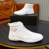 Top Brand Americas Cup High-top Sneakers Shoes White Black Leather Hook-and-loop Casual Walking Zip Comfort Motorcycle Boot Wholesale Footwear Eu38-46