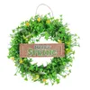 Flores decorativas 40 cm de primavera de primavera grinalia grinaldura de verão cabide da porta rústica guirlanda rústica