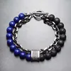 Strand Natural Labradorite Bracelet Set Clear Energy Real Hematite Men Polished Stone Bead Women