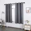 Gardin 1 st hem blackout gardiner för sovrum högt ljus blockerande draperier med svart stöd termisk isolerad vardagsrum grå