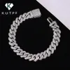 Kedja lyx full armband 925 sterling silver hip hop kubansk för män 614mm d färg diamant gra certifierad 230411