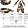 Luxury Dog Collars Leases Set Designer Dog Leash Seat Belts Pet Collar and Pets Chain för små medelstora stora hundar Cat Chihuahua Poodle Bulldog Corgi Pug Brown B34