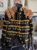 Erkek Suit Blazers Erkek Altın Püsküllüler Mahkeme Prens Şık Kıyafet Ceket Marka Stand Yastı İnce Fit Steampunk Gotik Vintage Tekdüzen Kostüm Homme 231110