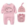 Designer nyfödda spädbarn bodysuit p designers baby rompers kläder set 100% bomull romper pojke flickor kläder barn onesies jumpsuits