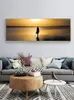 Natural Gold Sea Beach Sunset Landscape Posters and Prints Canvas Painting Scandinavian Wall Art Picture for Living Room Decor