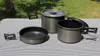 Trailblazer Black Ice 5 pc Hard Anodized Camping Cookware Outdoor Cook Set with Storage Bag