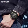 Нарученные часы Sanda Men Analogy Digital Watches Спортивные военные многофункциональные наручные часы водонепроницаемые амортизаторы