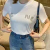 Miu Sweatshirt Tasarımcı T Shirt Klasik Elmas Letters Kadın Kısa Kollu Tshirt Saf Pamuk Yuvarlak Boyun Külot Yüksek Kalite Tee Yaz
