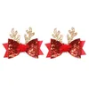 Accessoires de cheveux Festive Christmas Eping Bowknot Bows Trendy Elk Horn Headwear Barrets Holiday For Girls