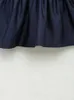 Camisoles Réservoirs TRAF Bleu Crop Top Femmes À Volants Tricoté Femme Hors Épaule Corset Femme Streetwear Dos Nu Sexy s 230411