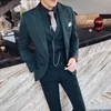 Erkek takım elbise Blazers checevestpants erkekler 3 parçalı takım ceket set ince moda iş rahat ceket İngiliz tarzı gelinlik 231110