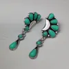 Bengle oorbellen boho etnische groene hars stenen hanger vrouwen tribale vintage geschenken voor sieraden