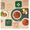 Assiettes 8 pièces ensemble plat en os à la broche avec rangement pour la maison micro-ondes plats à dîner sûrs