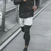 メンズショーツ2023メンズ2 in 1ランニングパンツスウェットパンツフィットネスズボンスポーツジムタイトトレーニング服の男ジョガートレーニングスポーツウェア