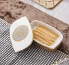 Classic European toothpick box bucket Household square toothpick holder coffee table ceramic decoration creative