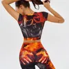 Active Set Fire Tracksuit Women 2023 Sports Tights Woman Suit Workout Seamless Skull Yoga Set Sportswear Fitness T Shirt Leggings Push Up