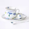 Cups Saucers Traditional Chinese Tea Cup Set Luxury Porcelain White Coffee Flower Eco Friendly Tazas De Cafe Kitchen Dining Bar