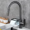 Rubinetti della cucina Rubinetto Kichen con portasapone Miscelatore lavello estraibile Rubinetto girevole antispruzzo Lavabo Piscina Torneiras in ottone