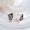 Dangle Earrings JULYDREAM Hollow Inlay Geometric Blue Zircon Drop Trendy 585 Gold Color Party Accessories Women Light Luxury Jewelry